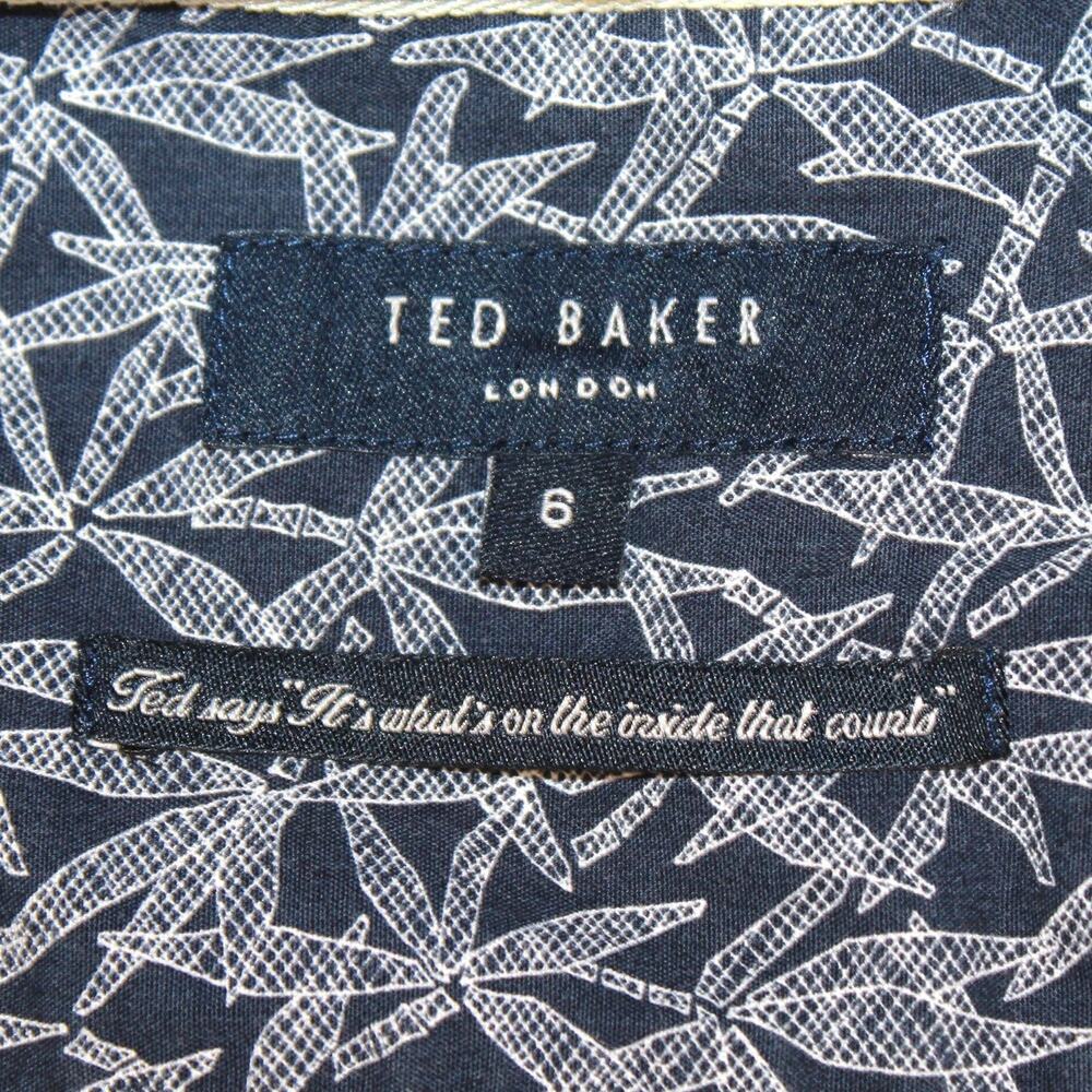 Ted Baker London Men's Floral Animal Print 100% Cotton Shirt Resort Party Size 6